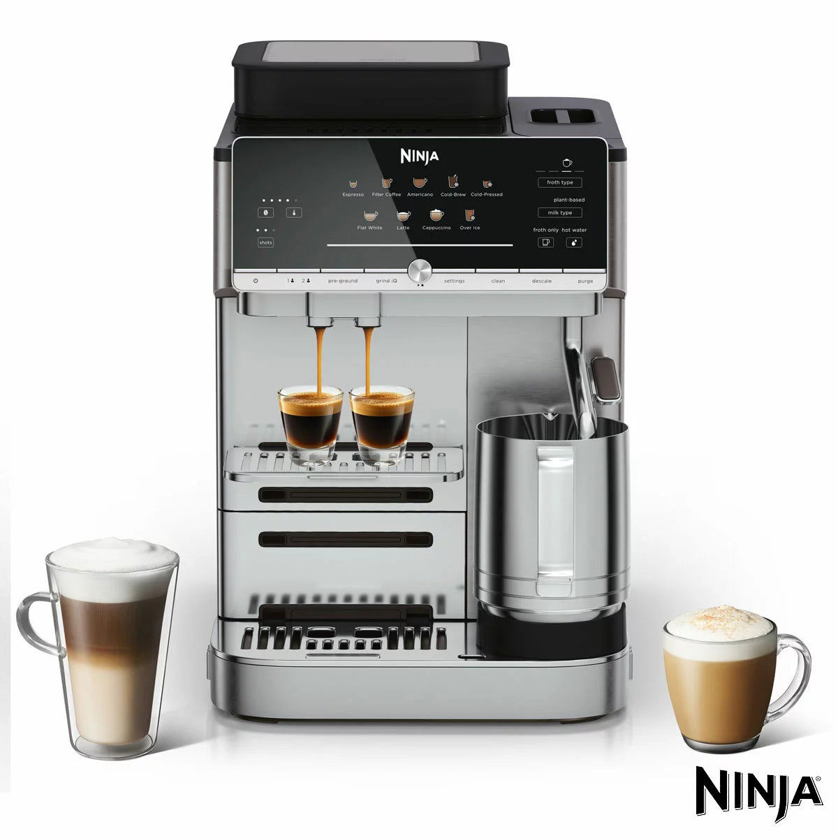 Ninja AE1001UK AutoBarista Automatic Espresso Machine in Stainless Steel