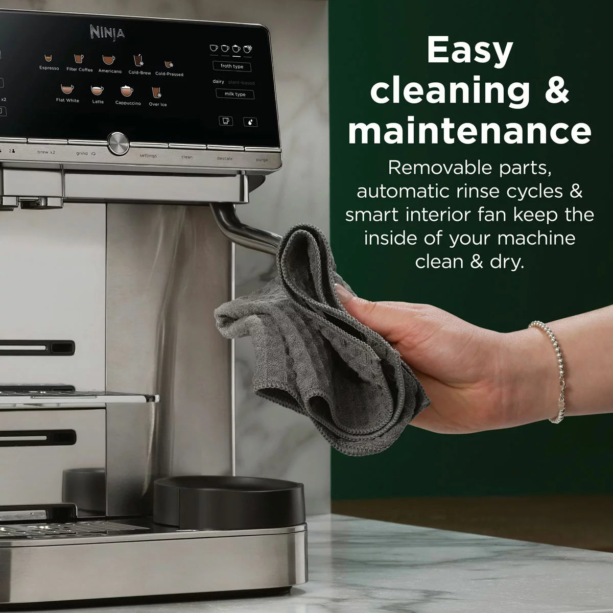 Ninja AE1001UK AutoBarista Automatic Espresso Machine in Stainless Steel