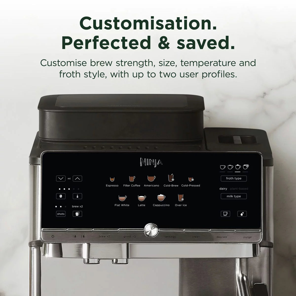 Ninja AE1001UK AutoBarista Automatic Espresso Machine in Stainless Steel