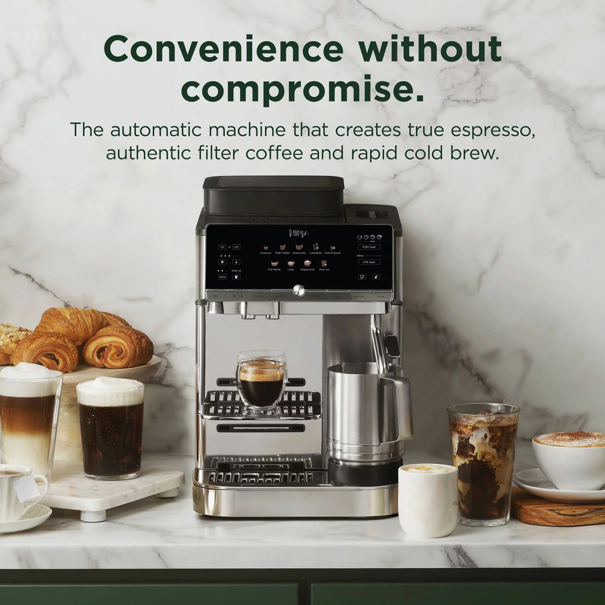 Ninja AE1001UK AutoBarista Automatic Espresso Machine in Stainless Steel