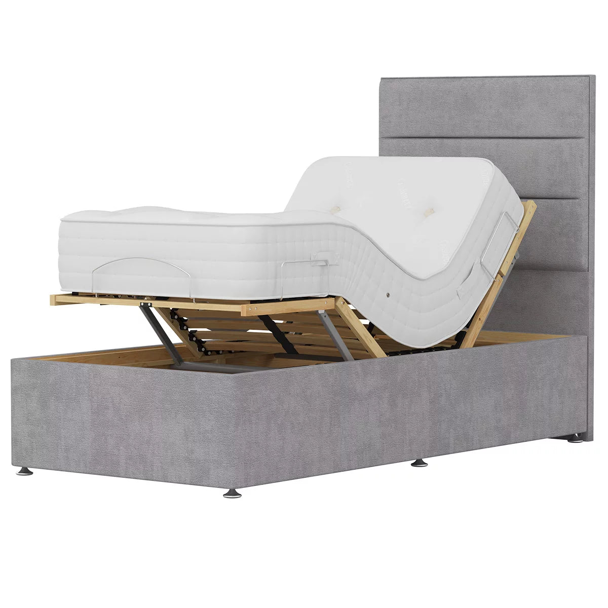 Highgrove Radnor Grey Fabric Electric Adjustable Bed Frame with 1000 Spring
