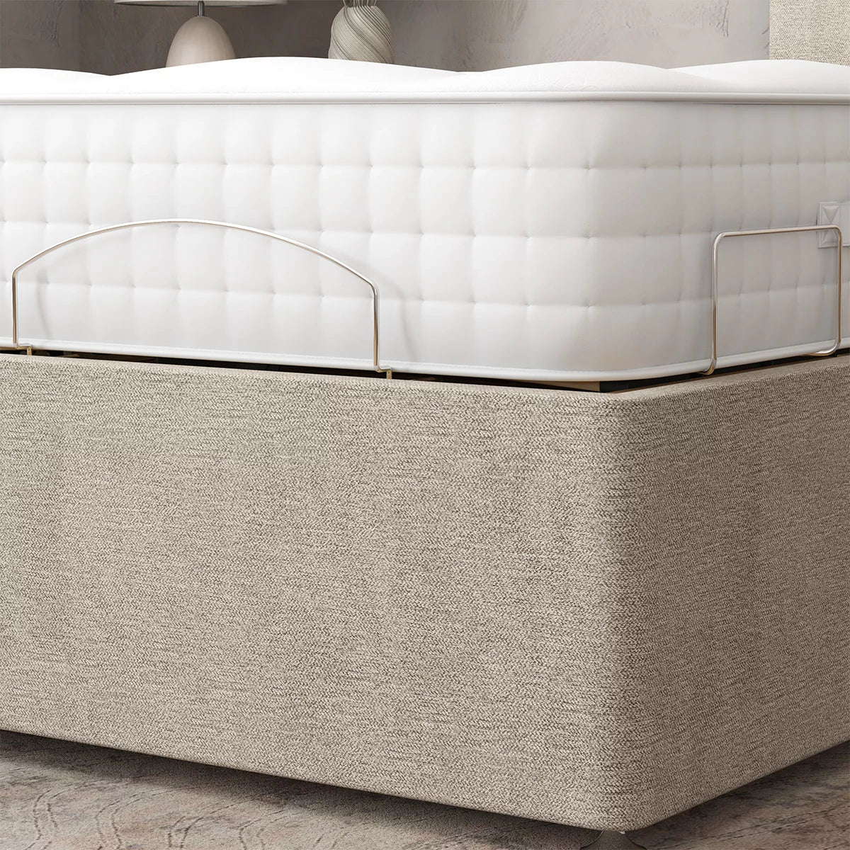 Highgrove Radnor Taupe Fabric Electric Adjustable Bed Frame with 1000 Spring