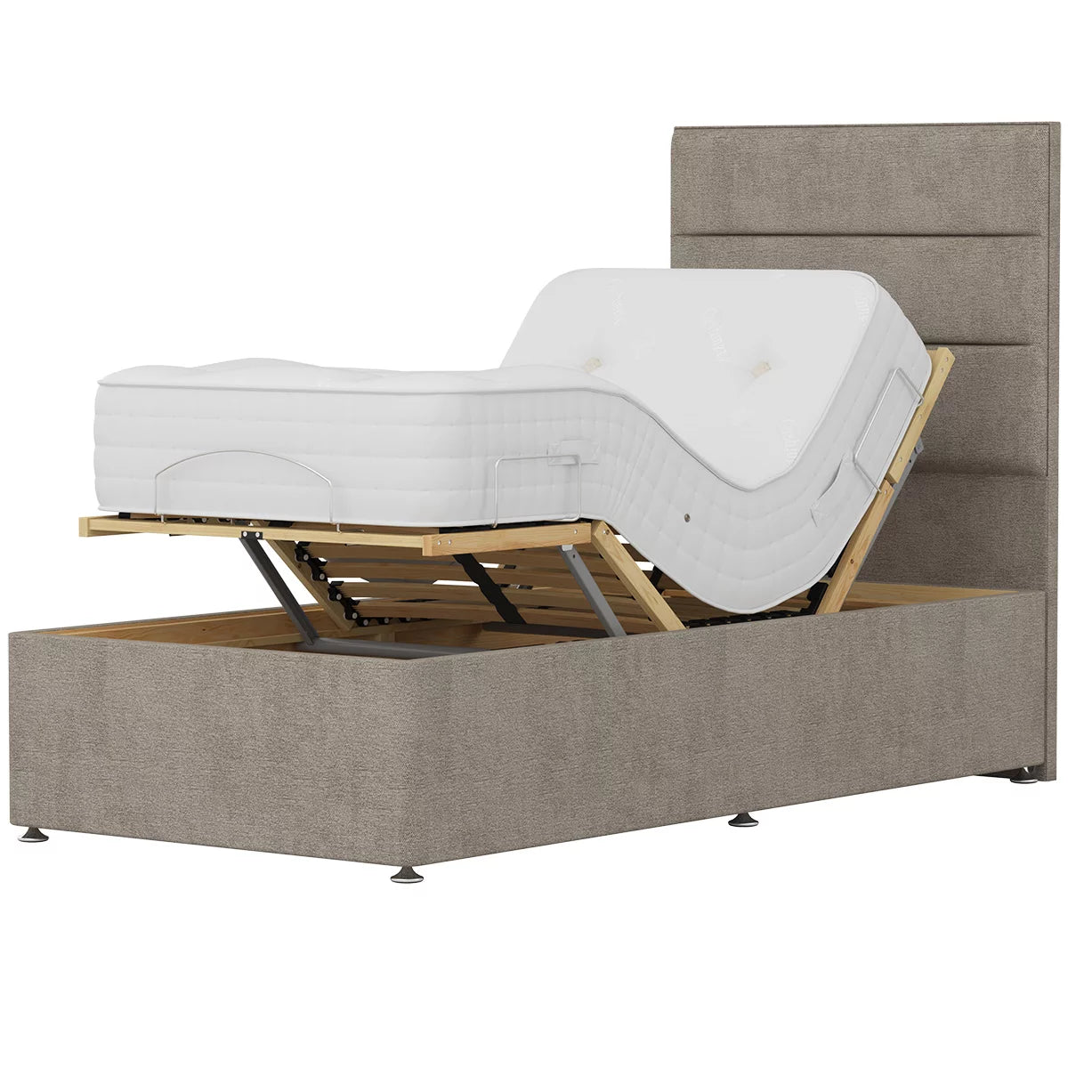 Highgrove Radnor Taupe Fabric Electric Adjustable Bed Frame with 1000 Spring
