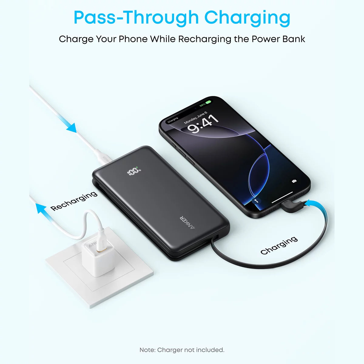Anker Zolo 10, 000mAh Power Bank with Built-in USB-C Cable 2-Pack