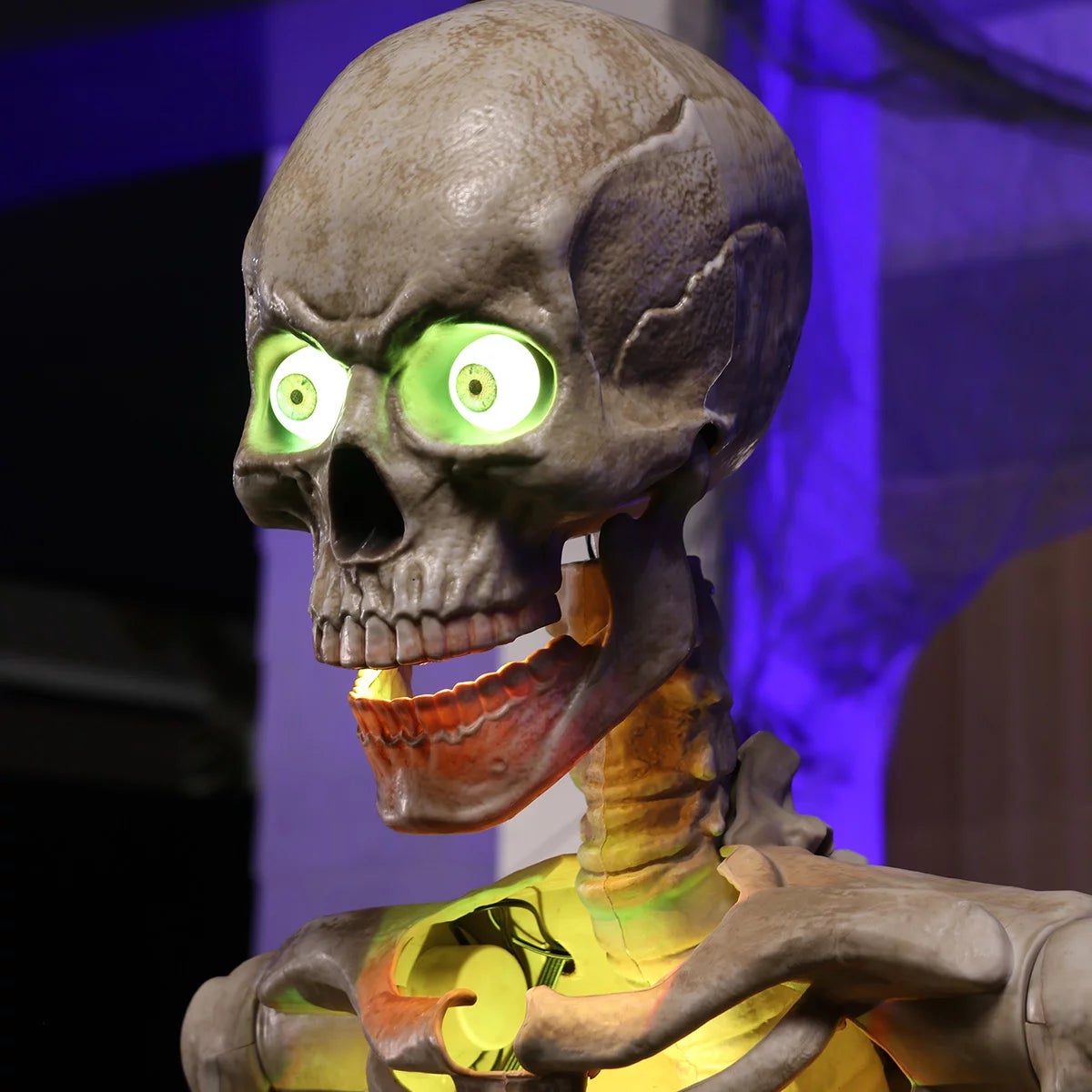 Halloween 6ft (11.8m) Animated Skeleton With LED Eyes, view 6