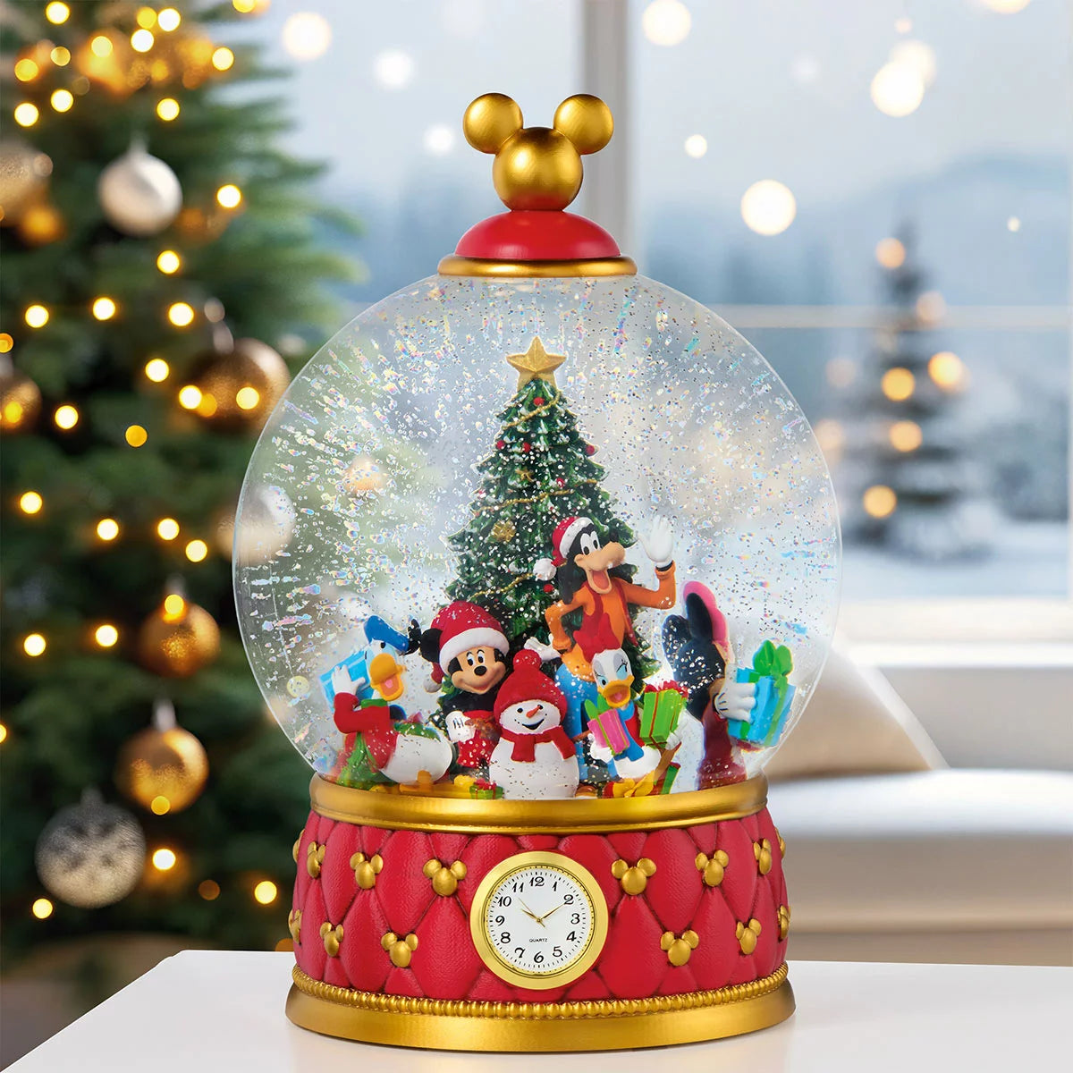 Christmas Snow Globe With Glitter And LED Lights, view 4
