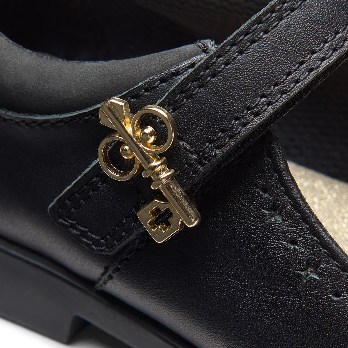 Clarks Kids Lock Shine Black Patent Shoes
