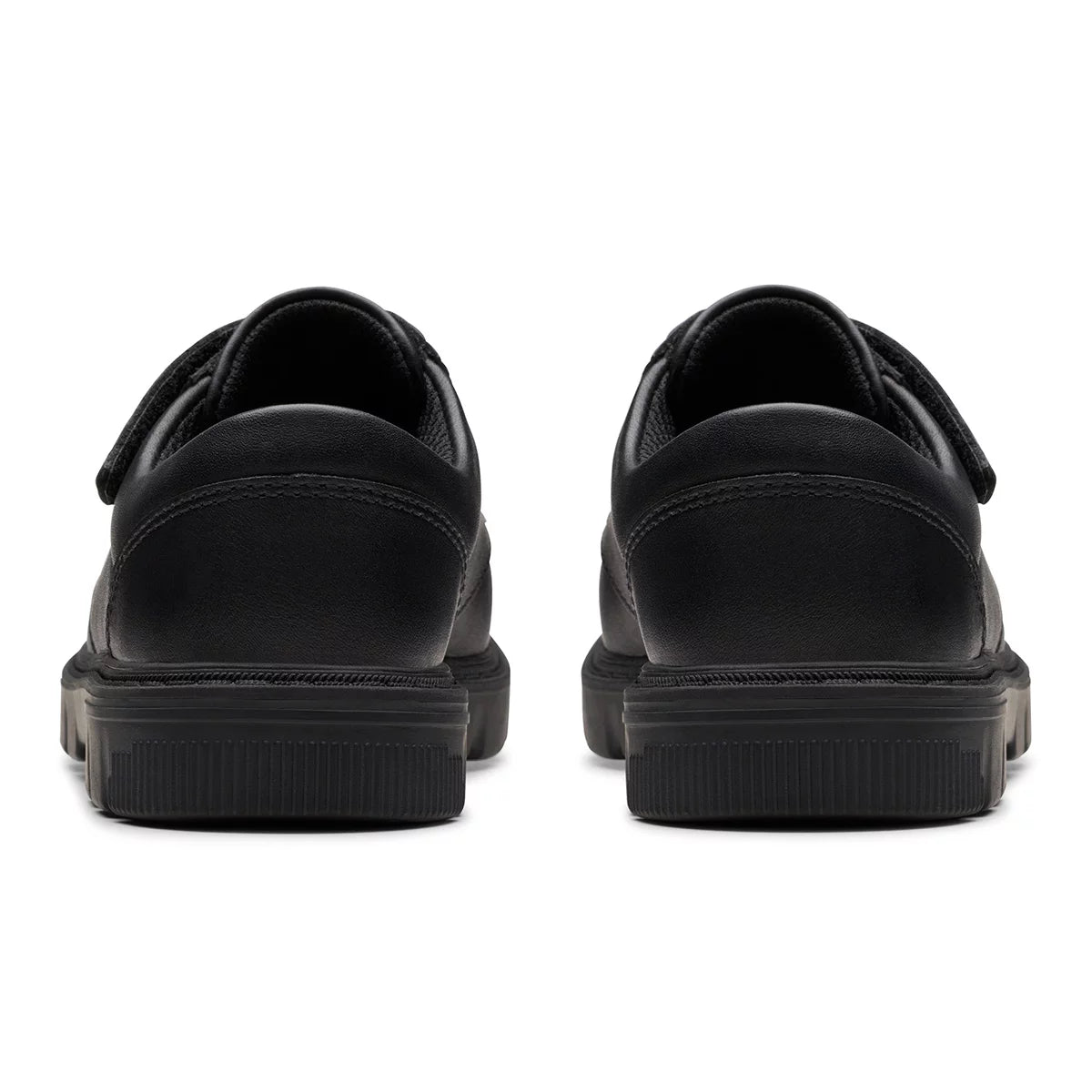 Clarks Kids Lorcam Edge Black Leather Shoes