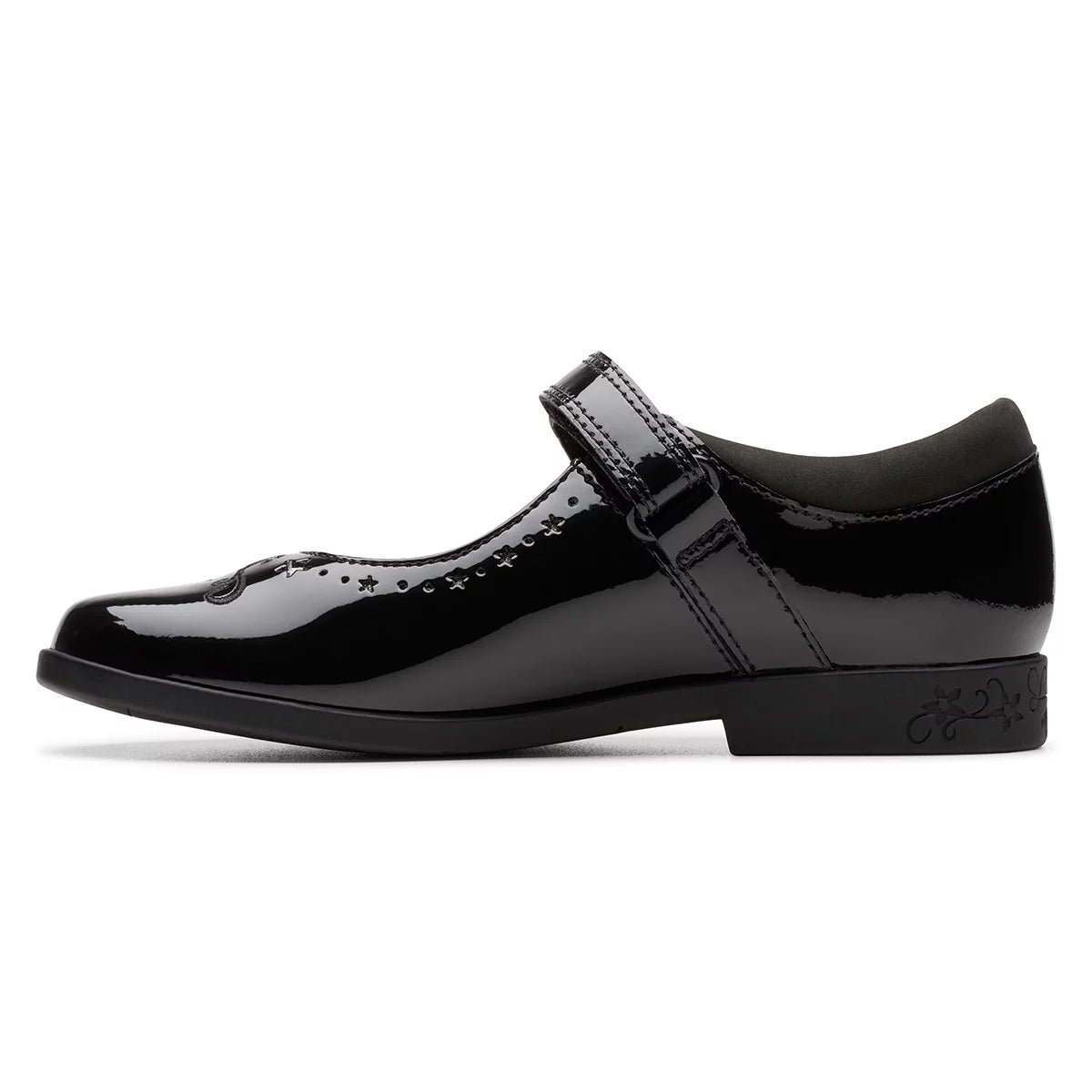 Clarks Kids Lock Magic Black Patent Shoes