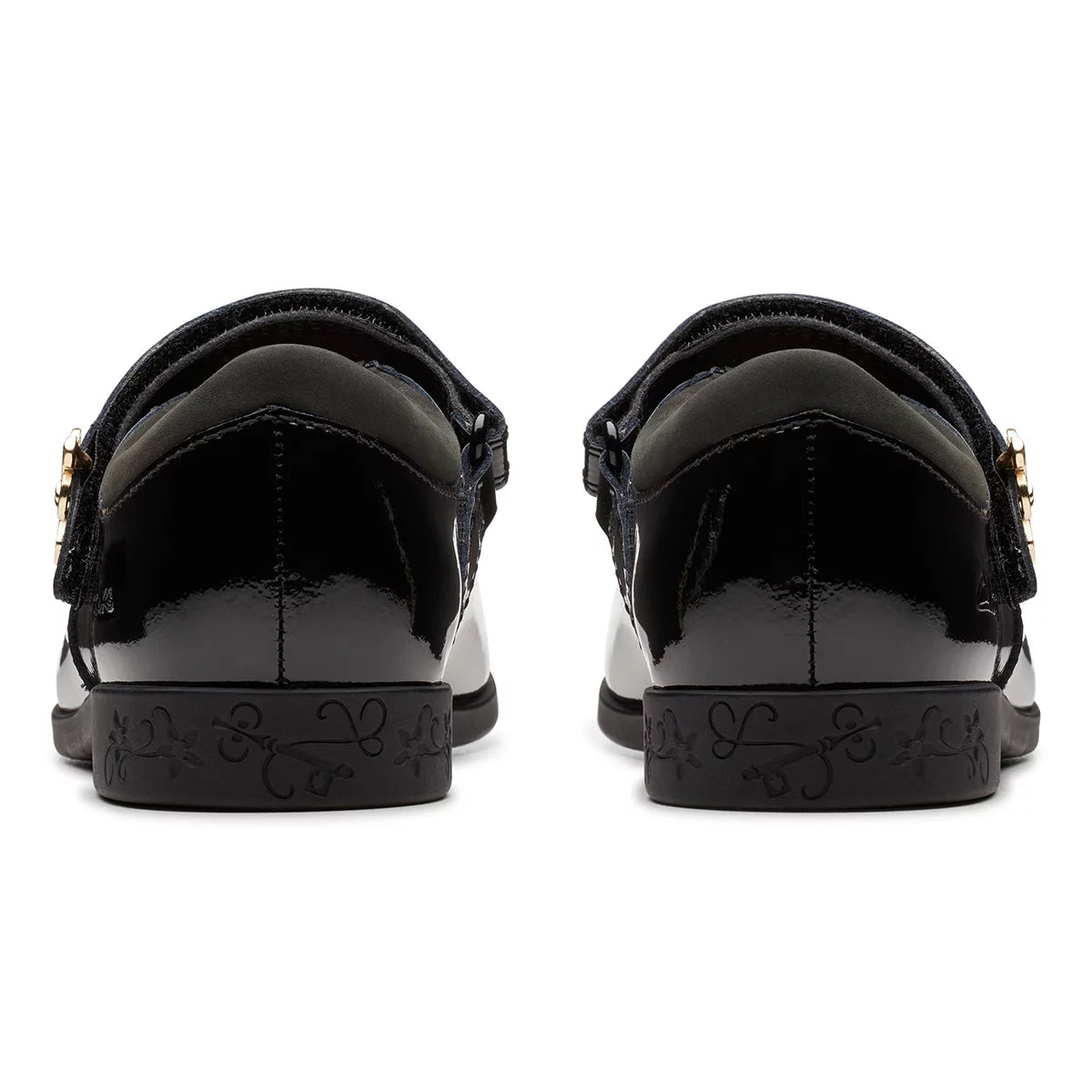 Clarks Kids Lock Magic Black Patent Shoes