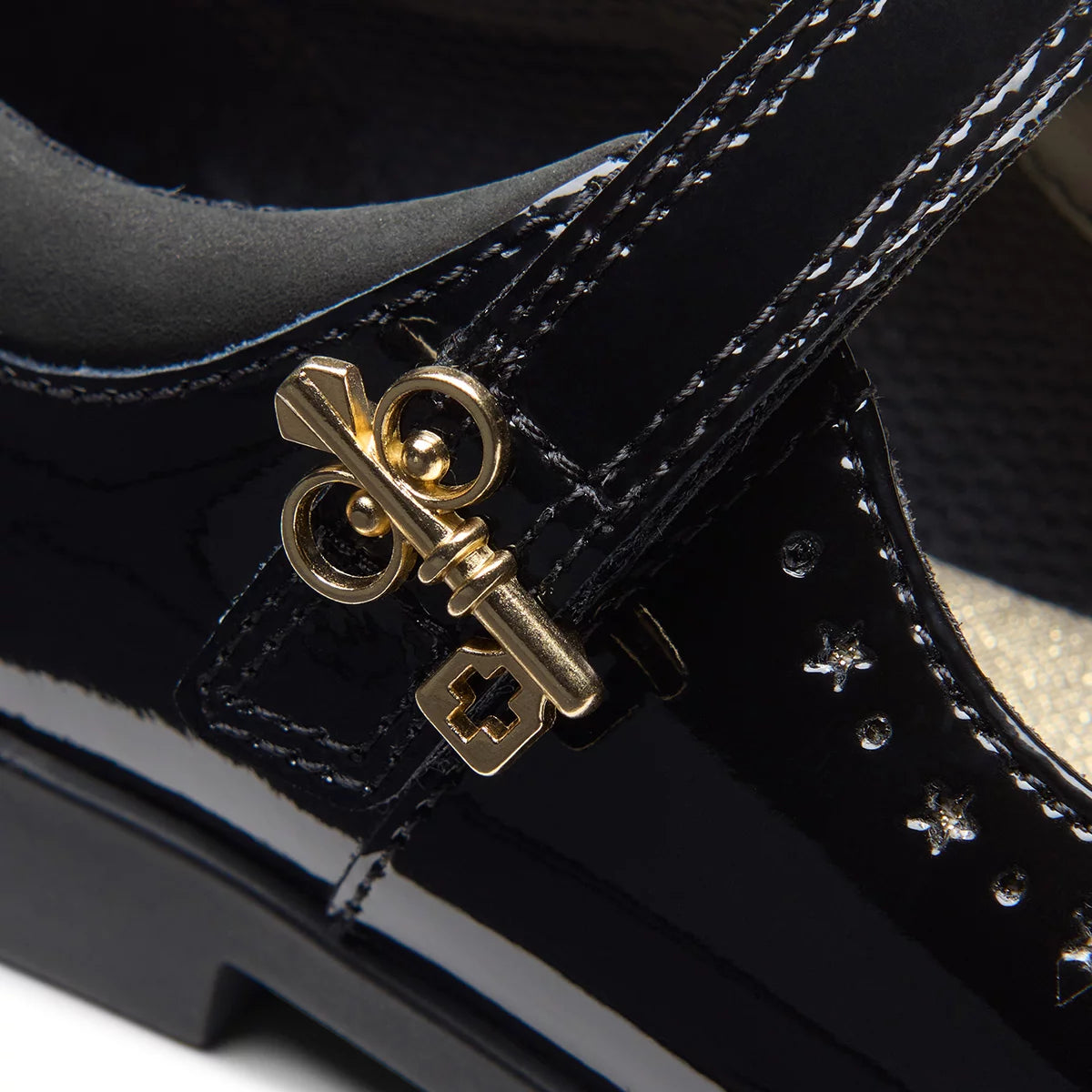 Clarks Kids Lock Magic Black Patent Shoes