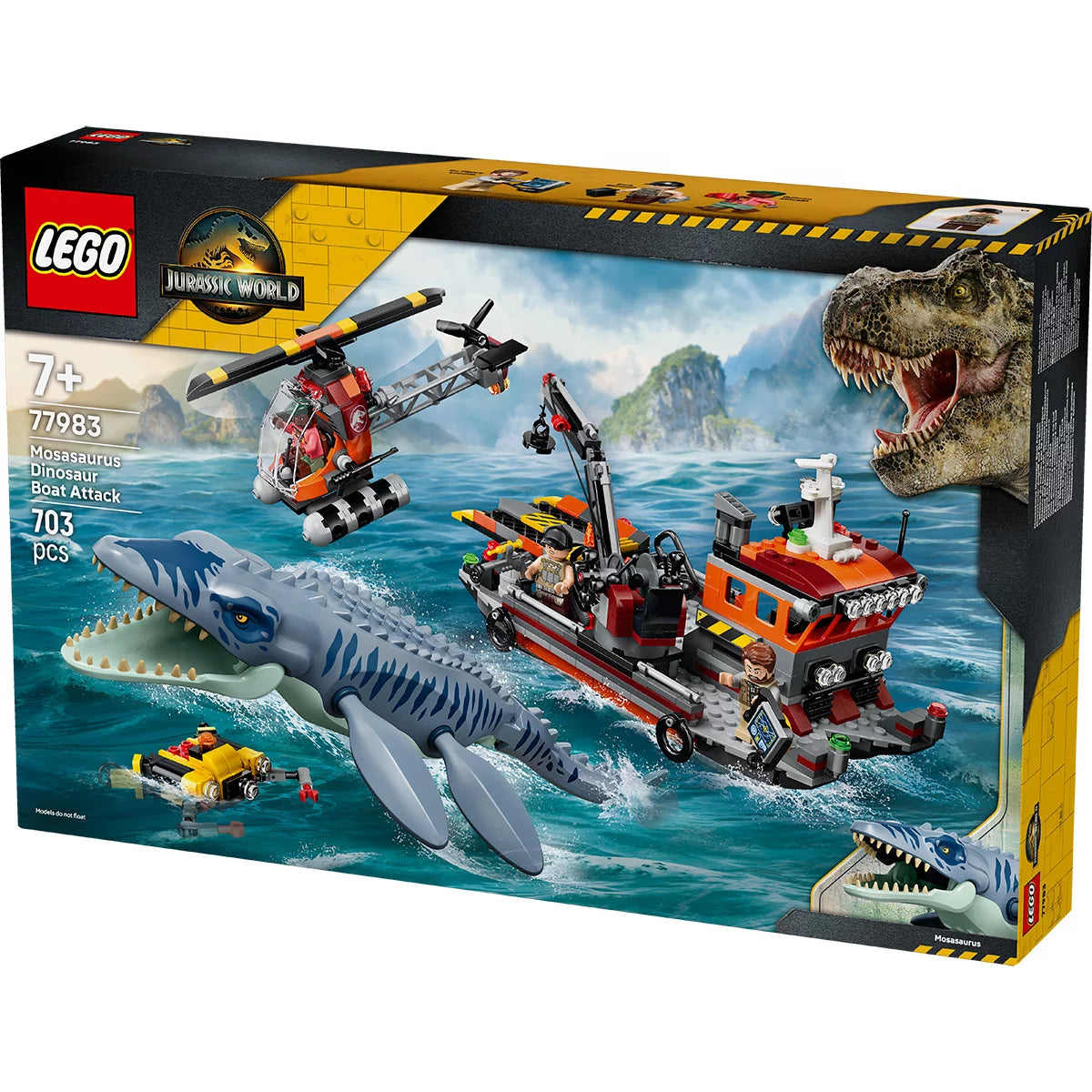 LEGO Jurassic World Mosasaurus Dinosaur Boat Attack - Model 77983 (7+ Years)