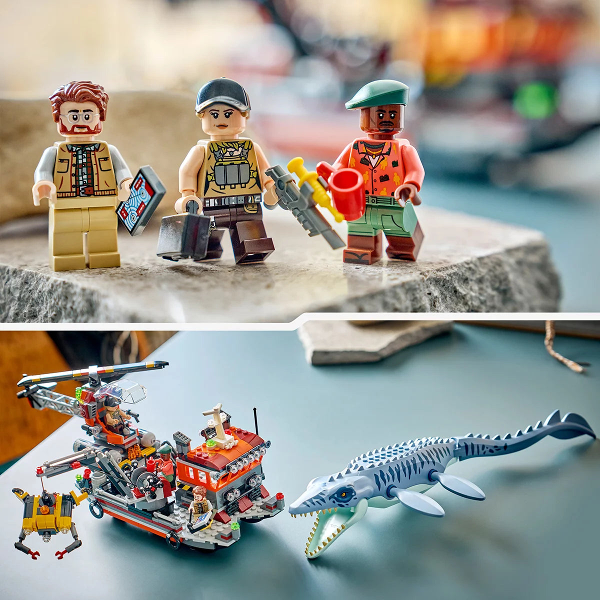 LEGO Jurassic World Mosasaurus Dinosaur Boat Attack - Model 77983 (7+ Years)