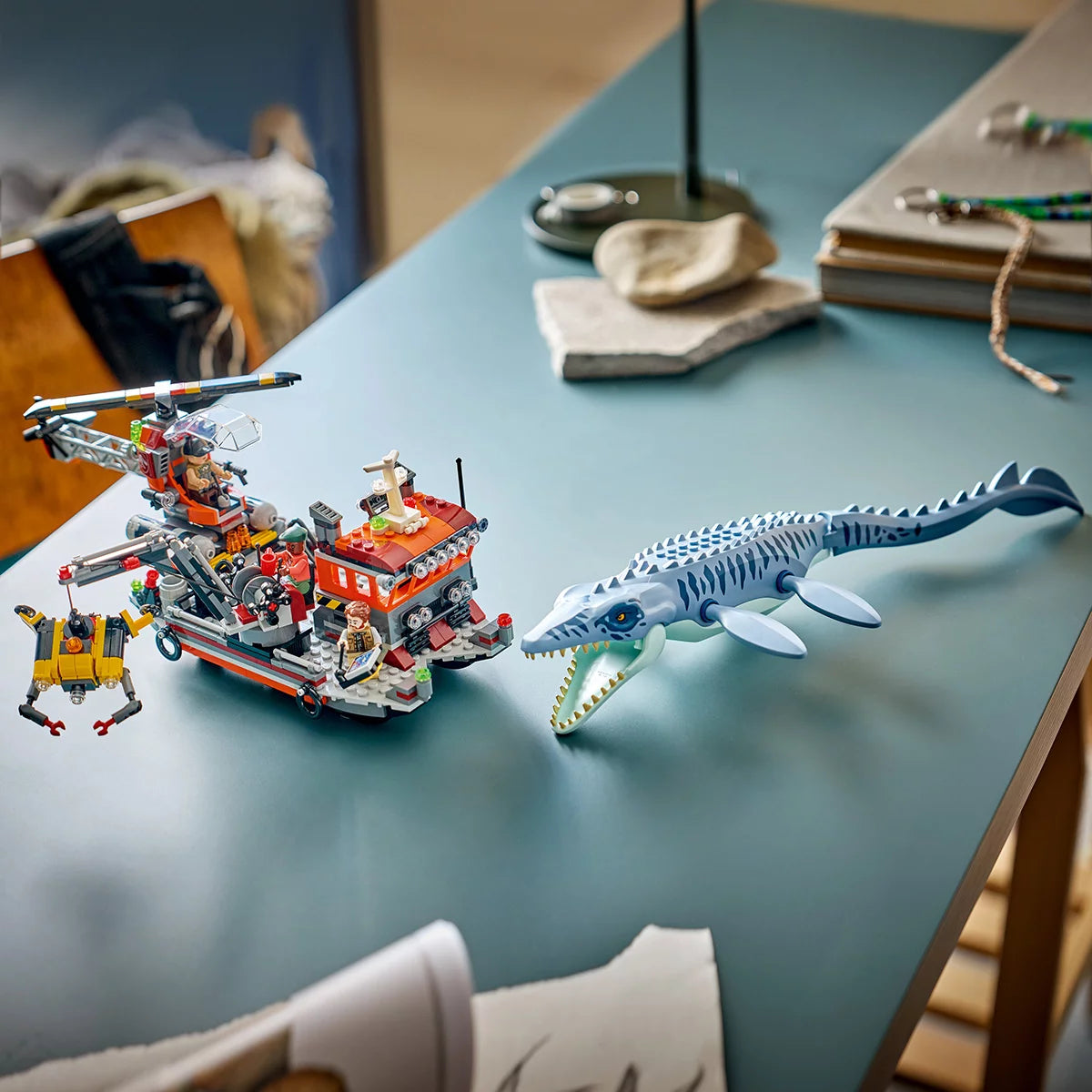 LEGO Jurassic World Mosasaurus Dinosaur Boat Attack - Model 77983 (7+ Years)