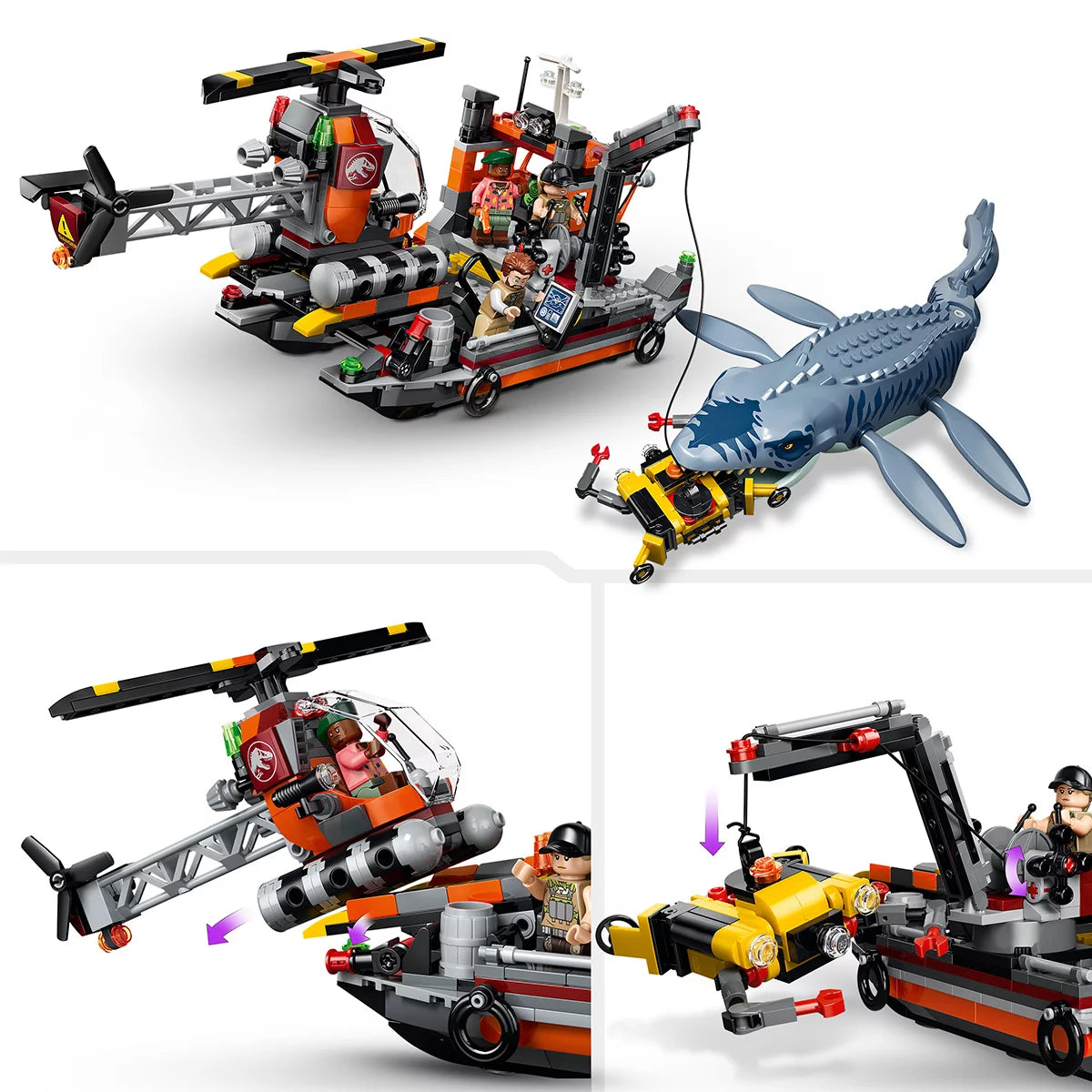 LEGO Jurassic World Mosasaurus Dinosaur Boat Attack - Model 77983 (7+ Years)