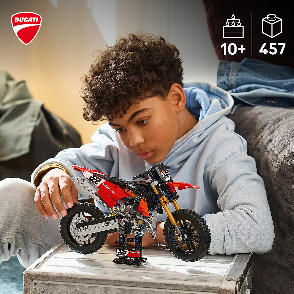 LEGO Technic Ducati Desmo450 MX Factory Motorcycle - Model 42238 (10+ Years)