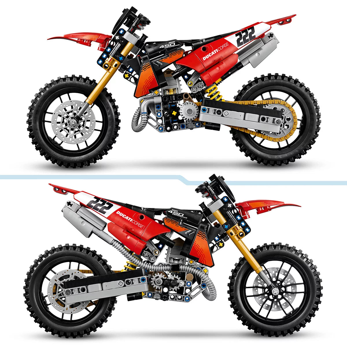 LEGO Technic Ducati Desmo450 MX Factory Motorcycle - Model 42238 (10+ Years)