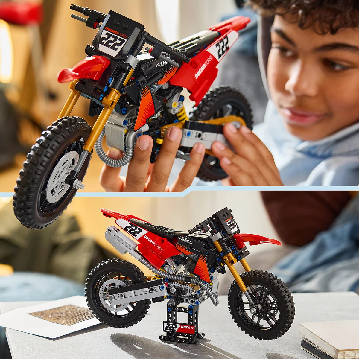 LEGO Technic Ducati Desmo450 MX Factory Motorcycle - Model 42238 (10+ Years)