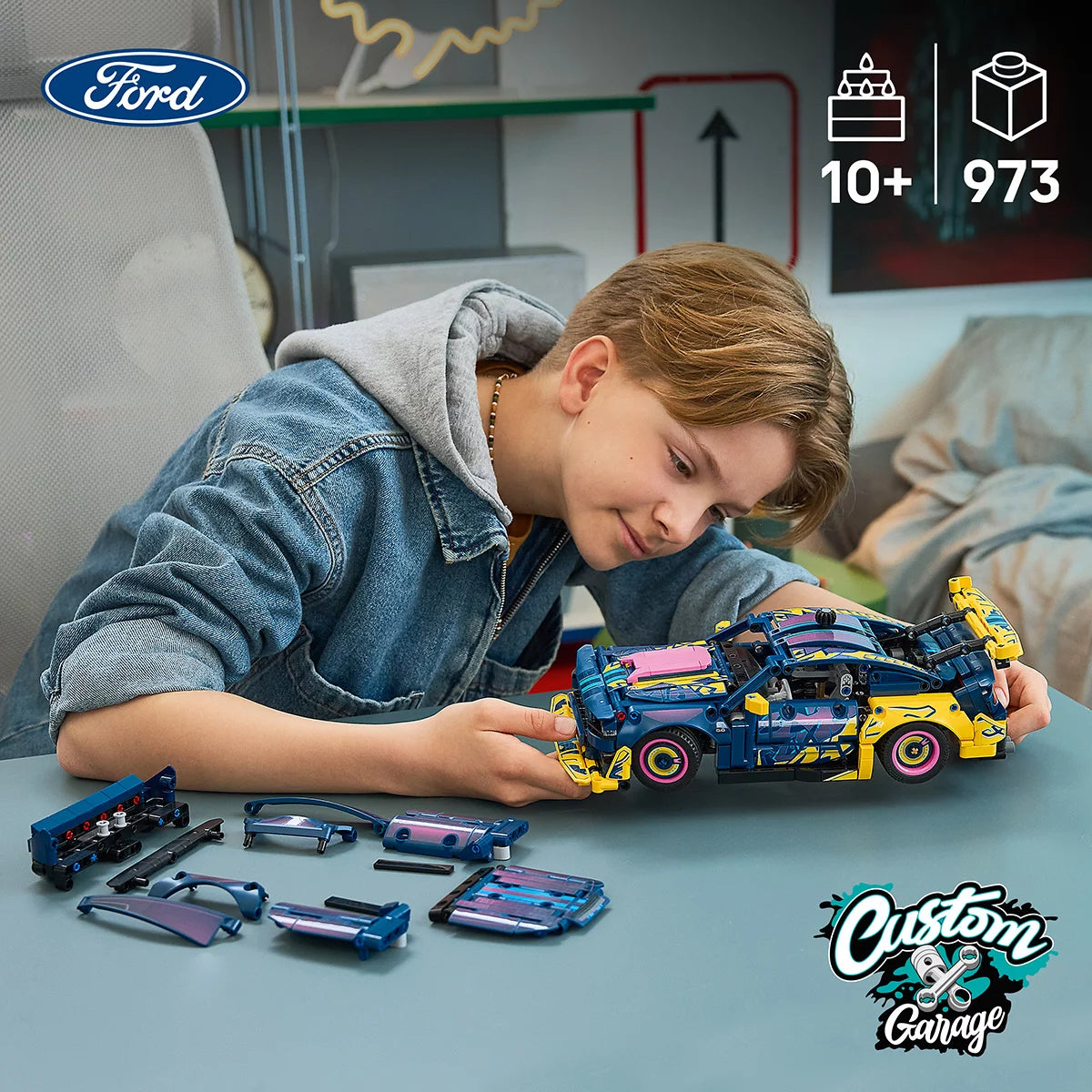 LEGO Technic Custom Garage Ford Mustang GT Car - Model 42236 (10+ Years)