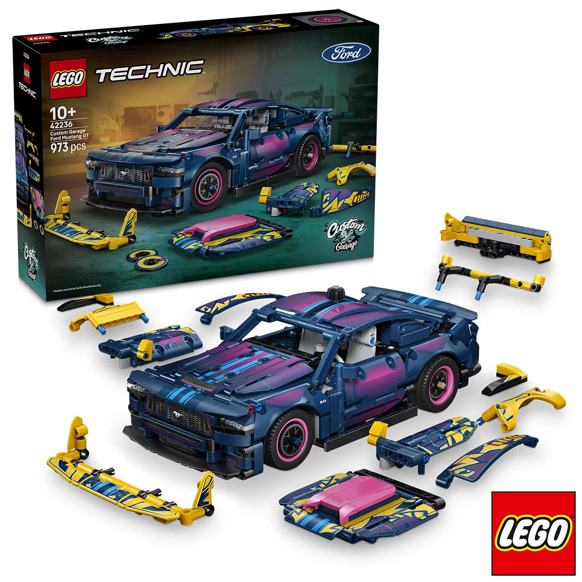 LEGO Technic Custom Garage Ford Mustang GT Car - Model 42236 (10+ Years)