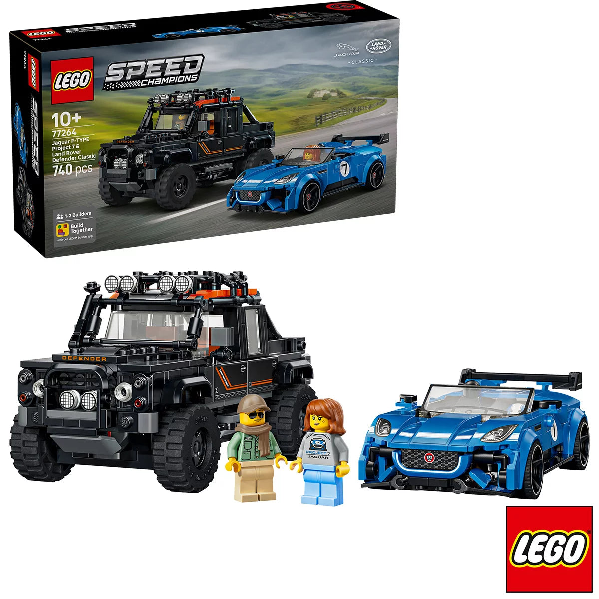 LEGO Speed Champions Jaguar Project 7 & Land Rover Defender - Model 77264 (10+