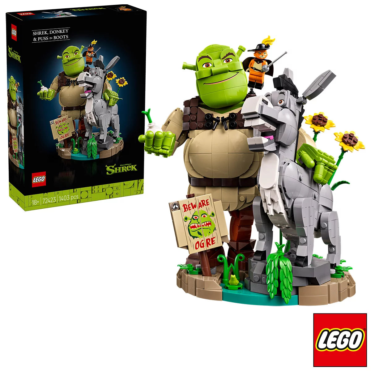 LEGO Shrek Shrek, Donkey & Puss in Boots - Model 72423 (18+ Years)