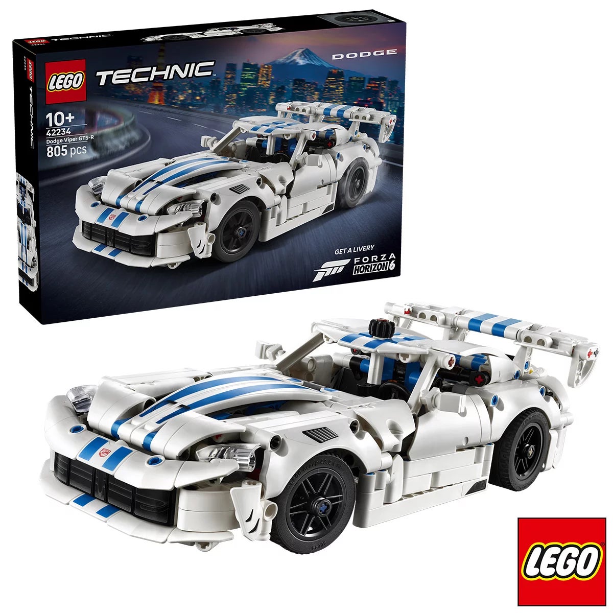 LEGO Technic Dodge Viper GTS-R Sports Car / Ferrari 488 PISTA Car - Model 42234/42235 (9+ Yrs), view 3