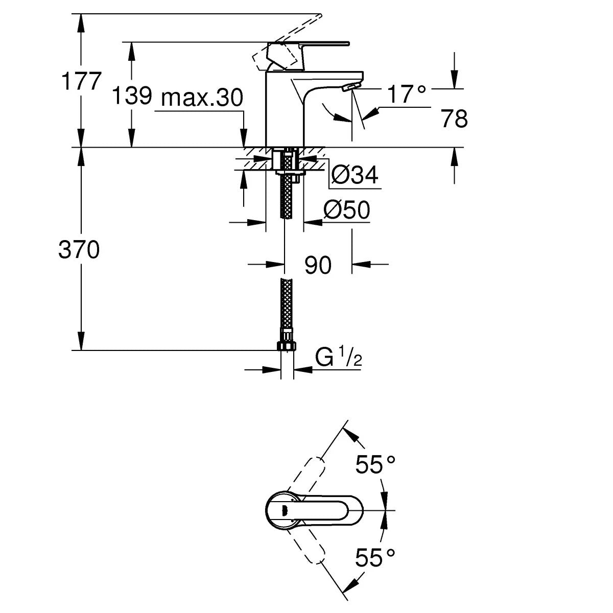 Grohe Bathroom Basin Quickfix Tap, view 4
