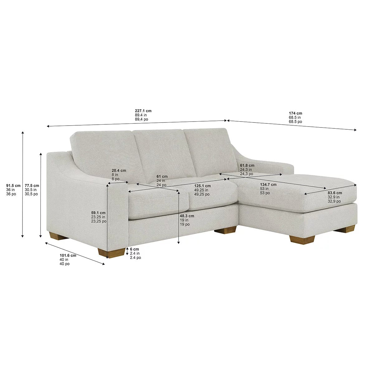 Thomasville Dillard Grey Fabric Corner Sofa, view 14