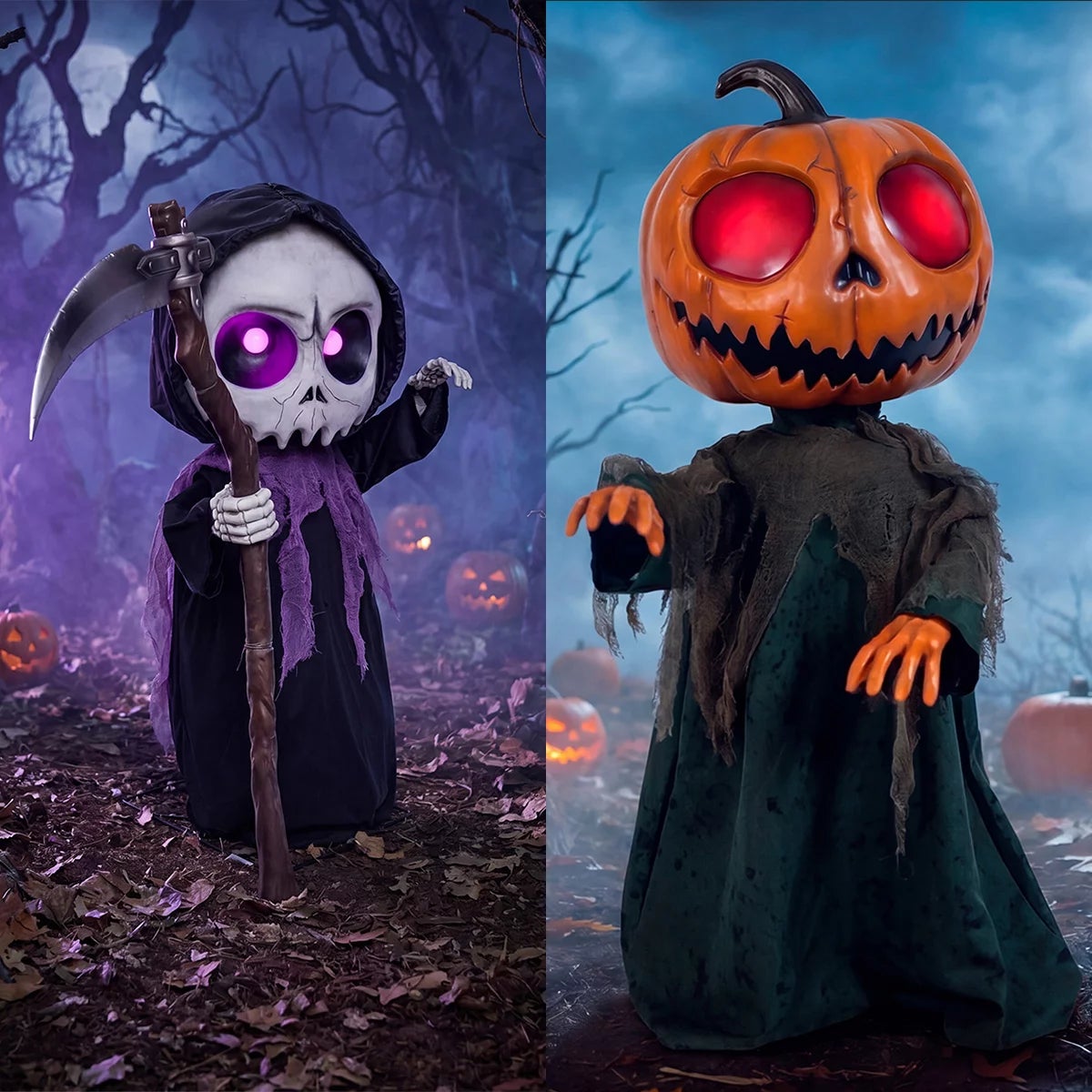 Halloween 3 ft Animated Scary Monsters With Lights and Sounds