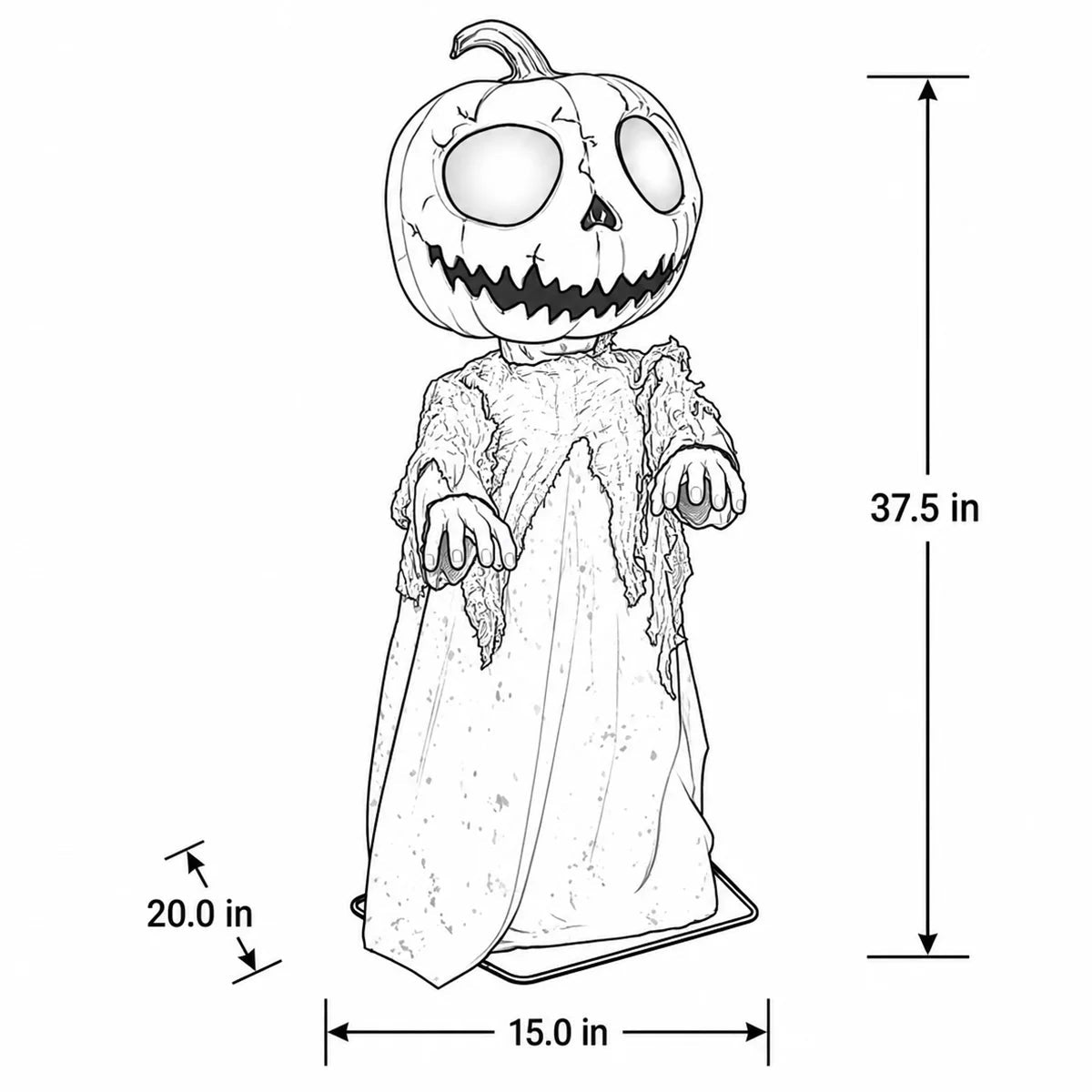 Halloween 3 ft Animated Scary Monsters With Lights and Sounds, view 6