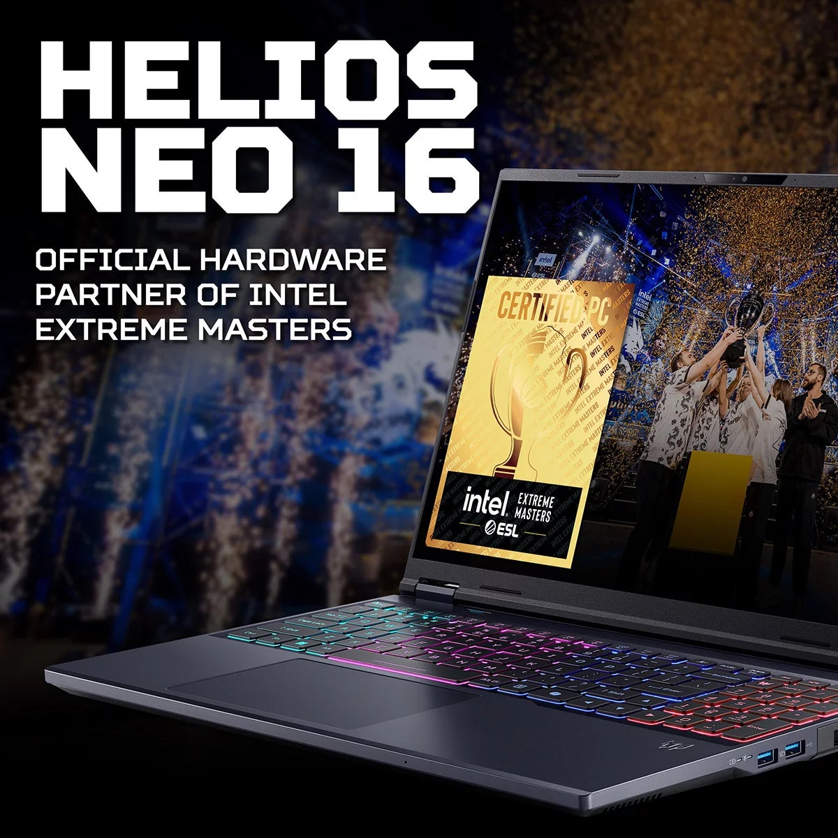 Acer Helios, Intel Core Ultra 9, 16GB RAM, 512GB SSD, NVIDIA GeForce RTX 5070 Ti, 16 Inch Gaming Laptop, NH.U44EK.004, view 2