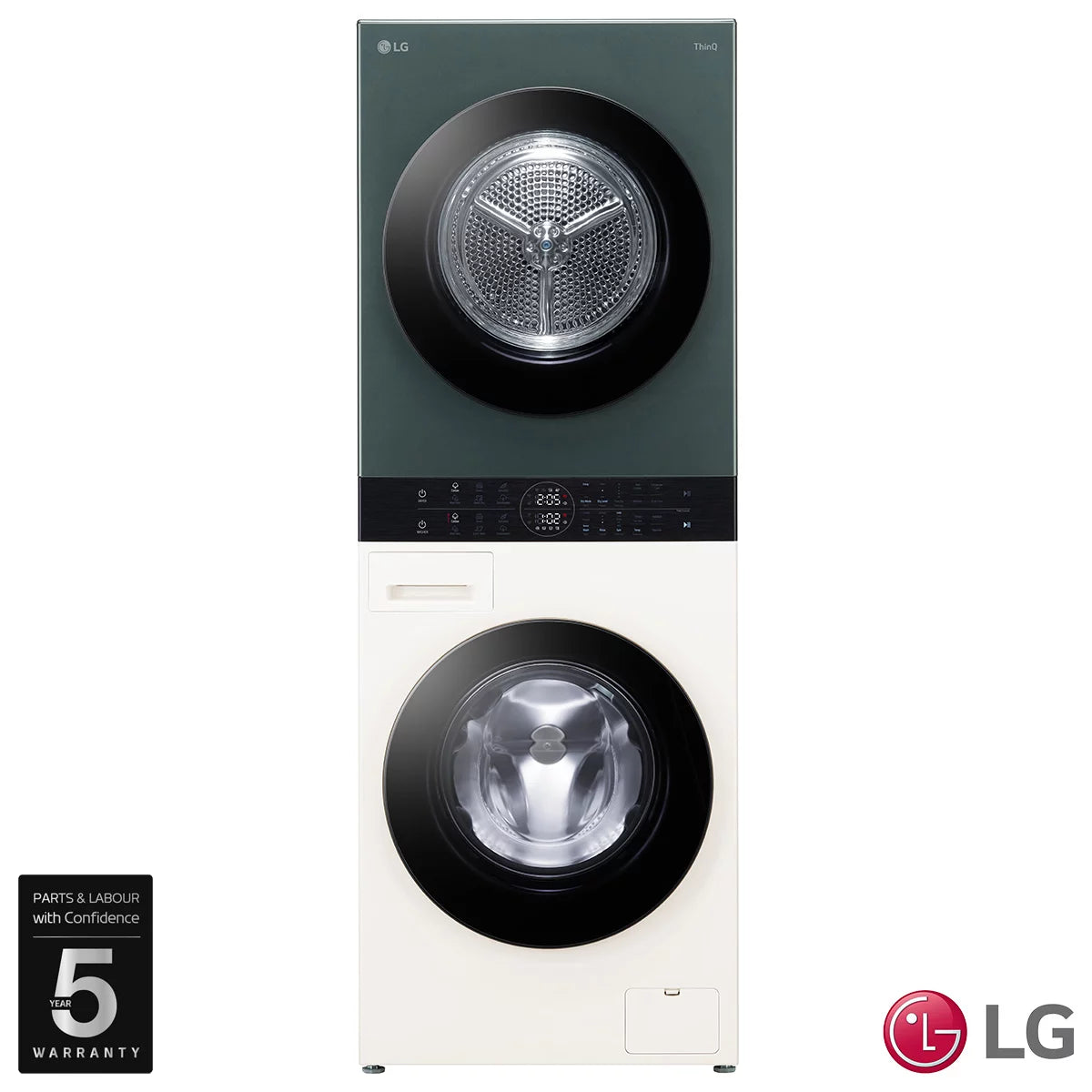 LG WT1210NBTN1, 12kg/10kg, 1400rpm, Washer Tower Rated in A/A+++ in Green
