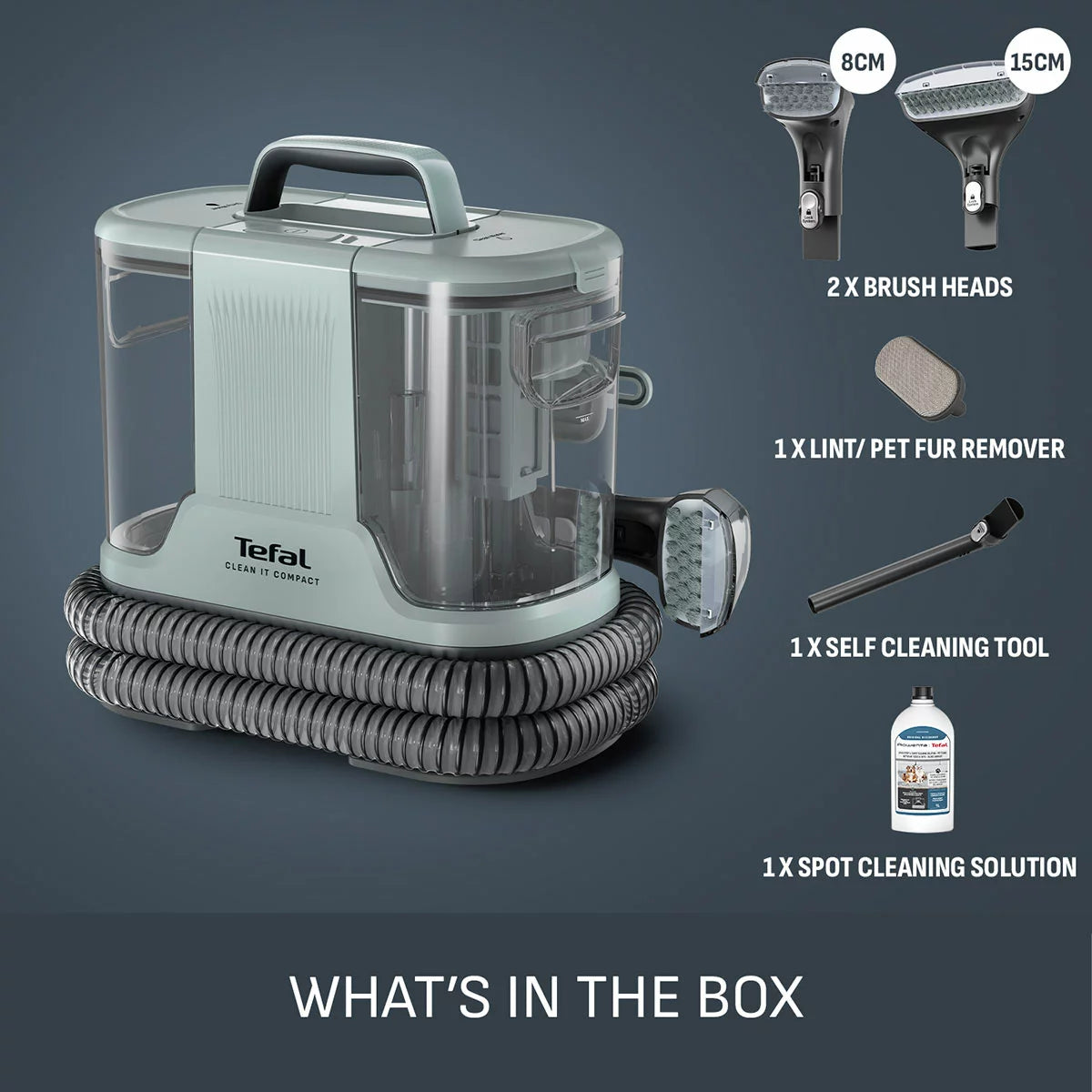 Tefal IZ3020GO Clean It Compact Spot Cleaner in Eucalyptus