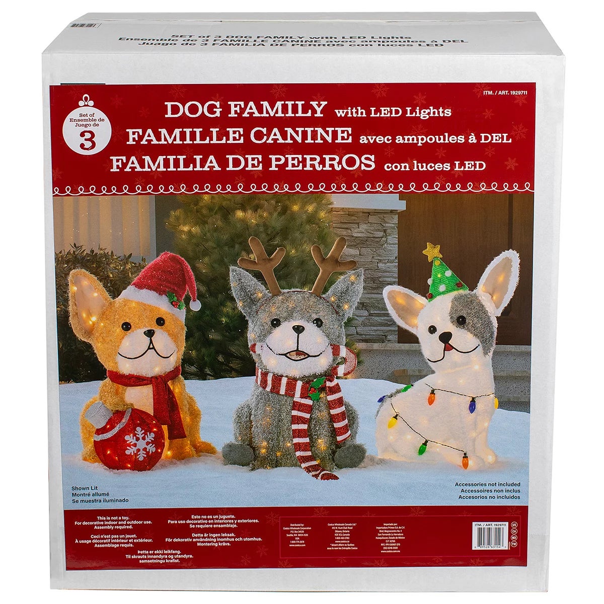 25 inch LED Dog Family With LED Lights- Set of 3, view 8