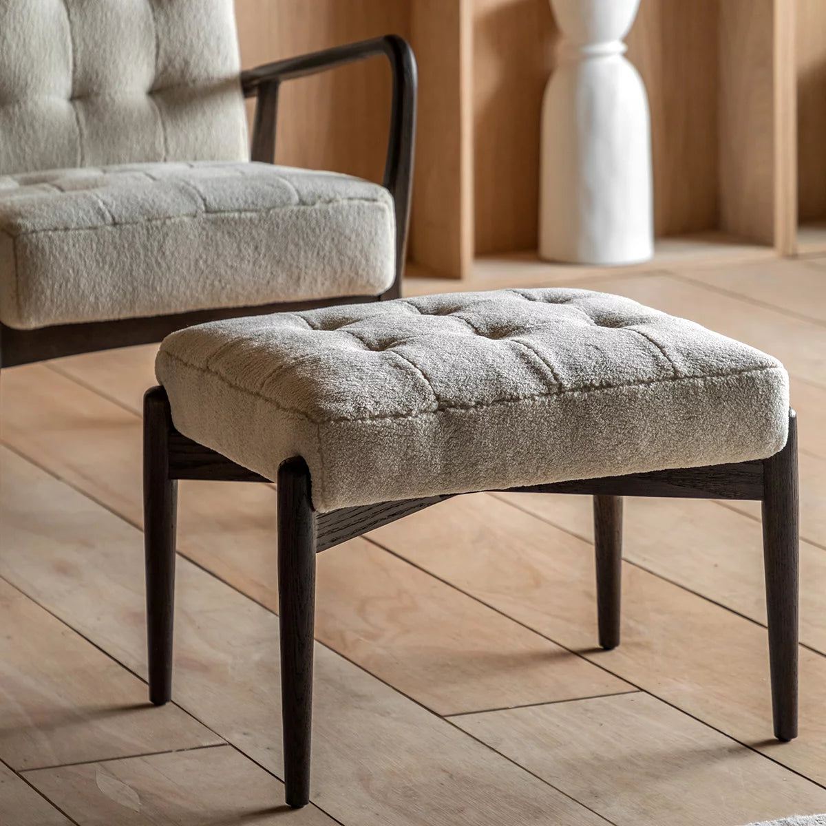 Gallery Humber Natural Faux Sheepskin Footstool