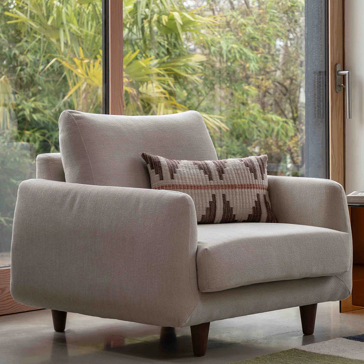 Gallery Oakwood Natural Fabric Armchair