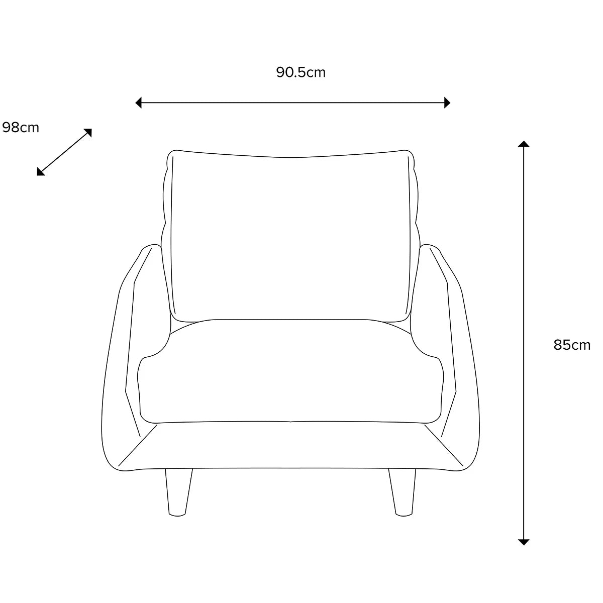 Gallery Oakwood Natural Fabric Armchair, view 2