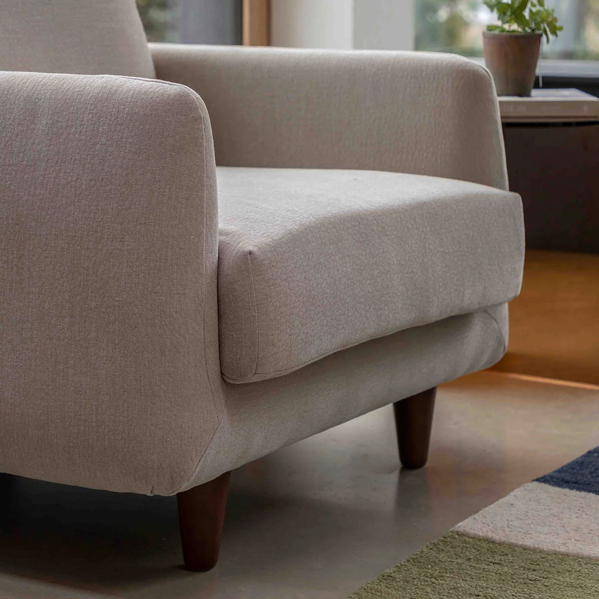 Gallery Oakwood Natural Fabric Armchair, view 3