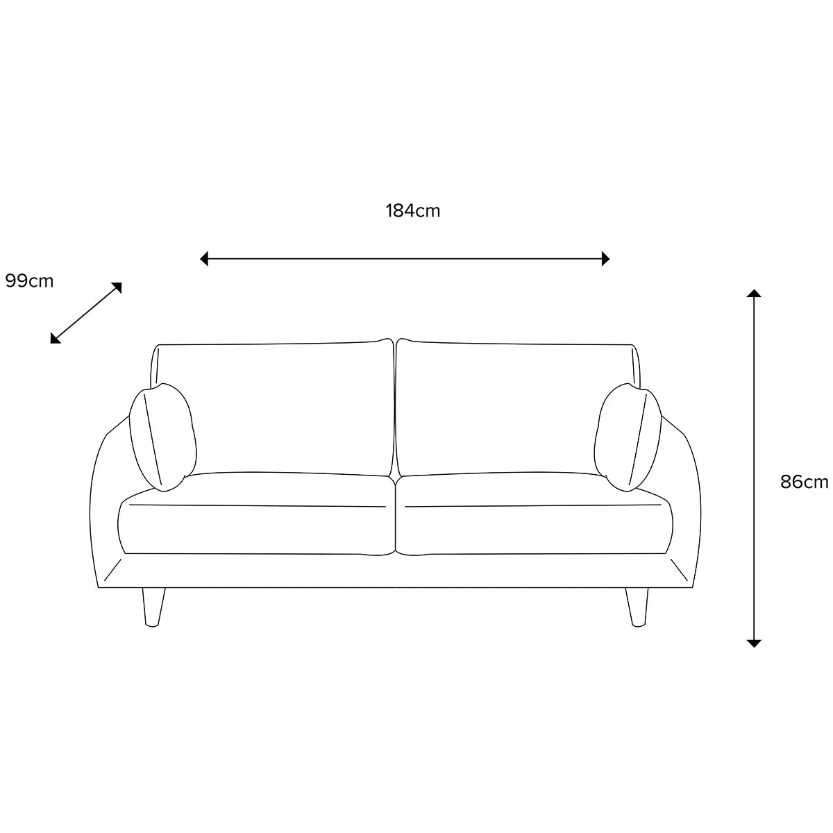 Gallery Oakwood Natural 3 Seater Fabric Sofa, view 2