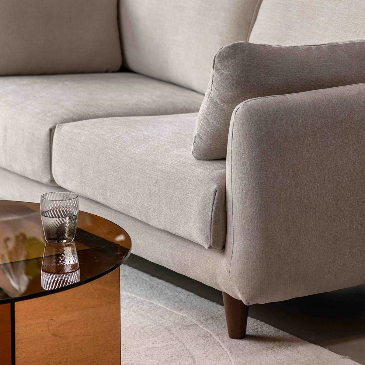 Gallery Oakwood Natural 3 Seater Fabric Sofa, view 5