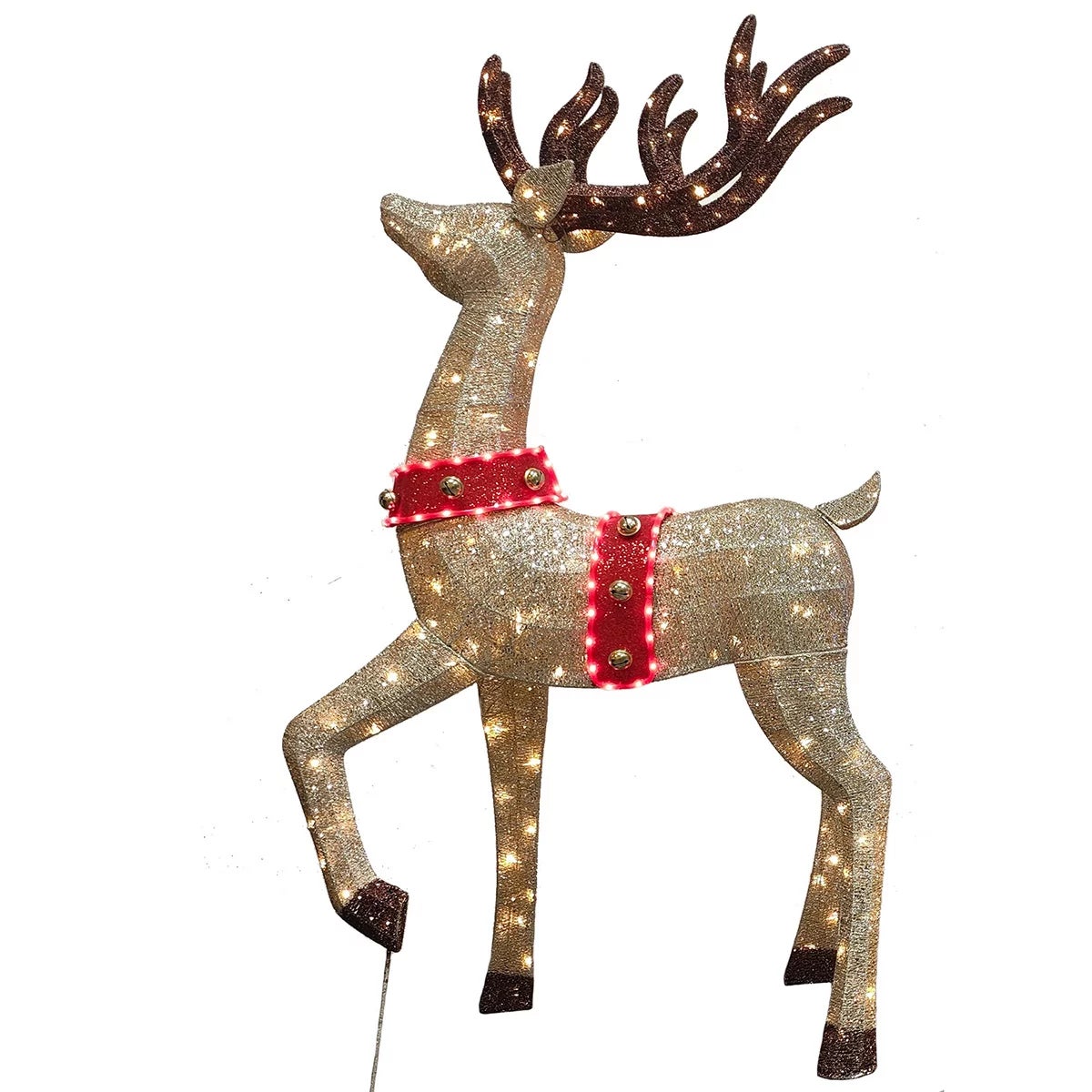 6 ft (182cm) Pre-Lit 3D Deer & Sleigh with 675 LED Lights, view 6