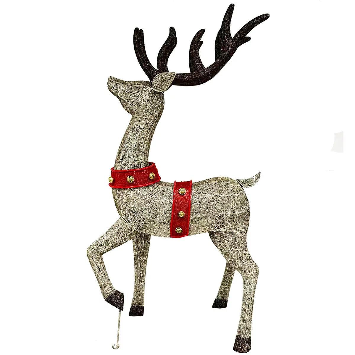 6 ft (182cm) Pre-Lit 3D Deer & Sleigh with 675 LED Lights, view 3