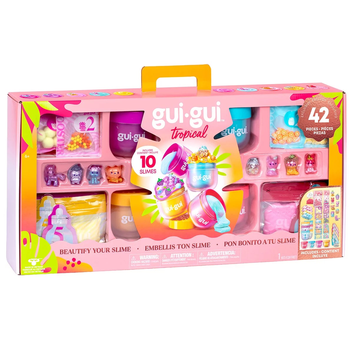 Gui Gui Tropical Set Slime Kit 42 Pieces 10 Scented Slimes Cloud, Butter, Clear, Jelli, Crunch, Gloss & Shimmer (3+ Years), view 2