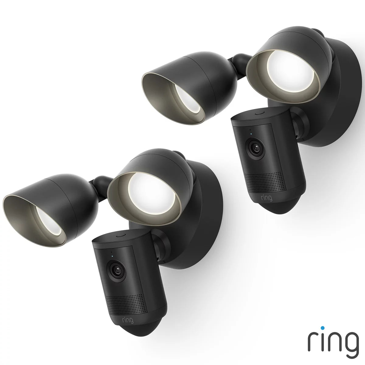 Ring Floodlight Cam (2nd Gen) - Wired - Black Security Camera - Retinal 2K
