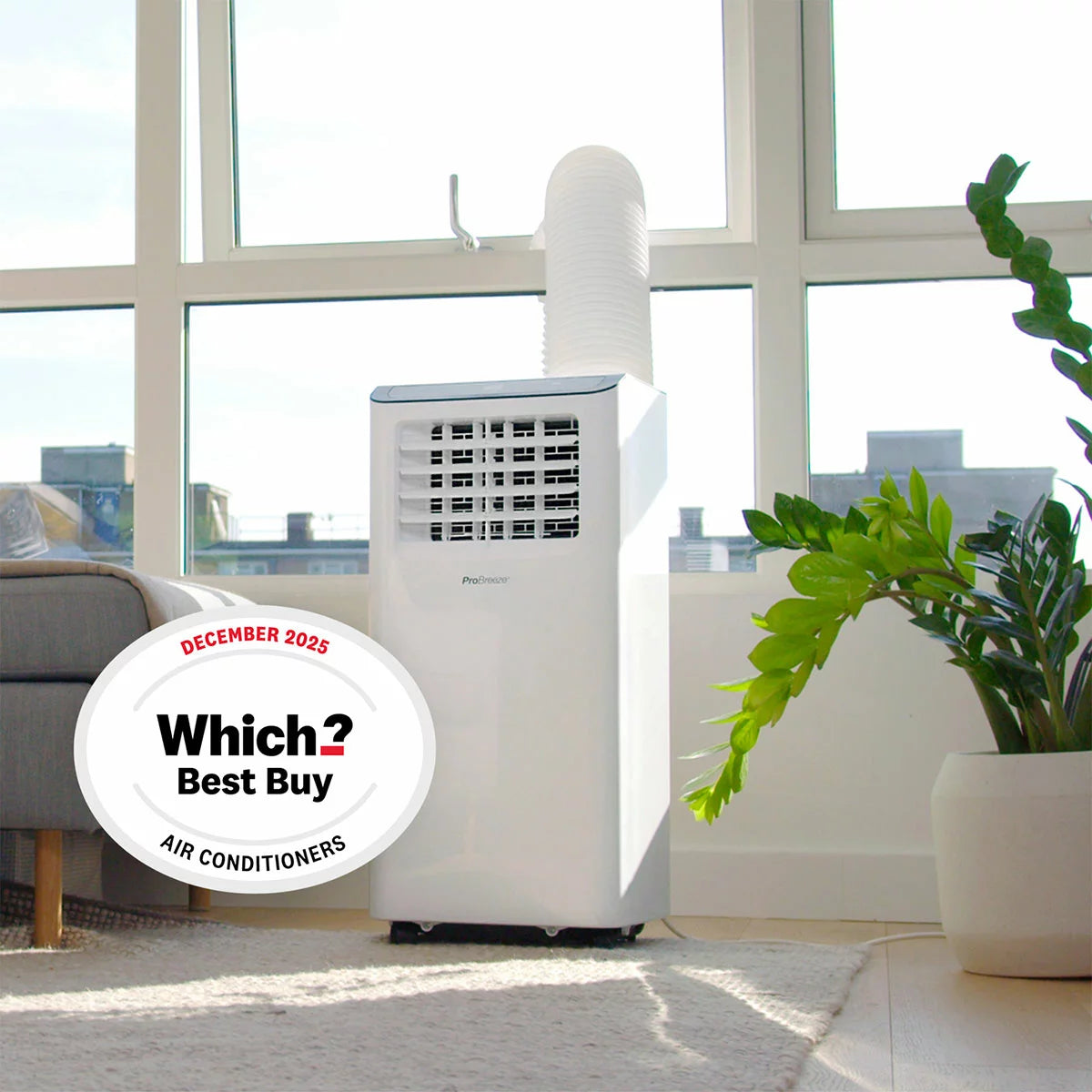 Pro Breeze 9k BTU 3 in 1 Smart Air Conditioner in White, view 2