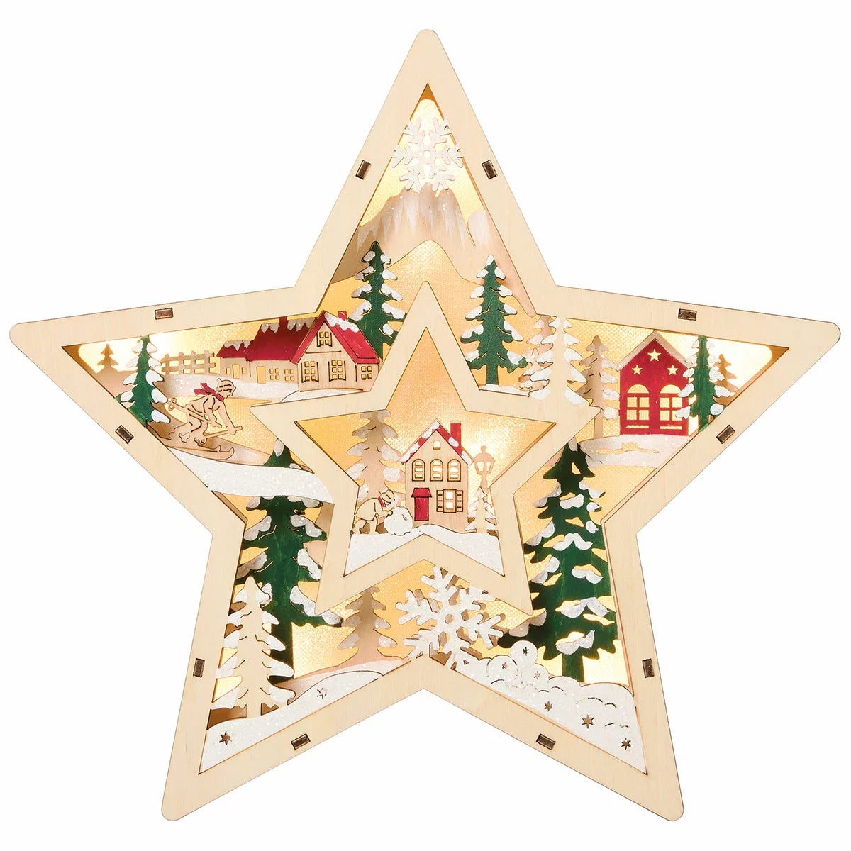 Light Up Wooden Holiday Icons-Set Of 2, view 12