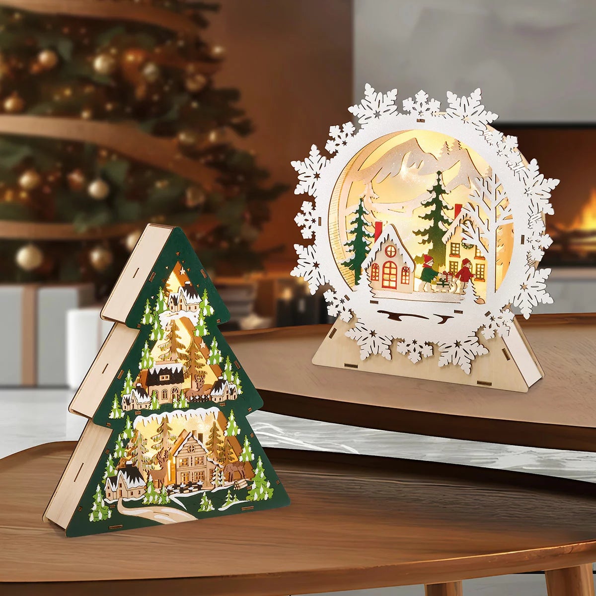 Light Up Wooden Holiday Icons-Set Of 2, view 17