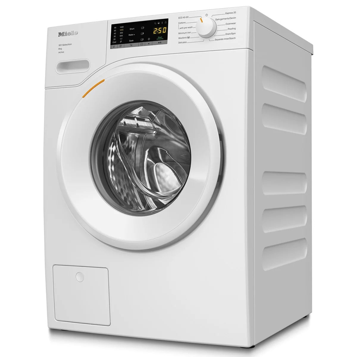 Miele WSA123 WCS, 8kg Washing Machine, A Rated in White, view 3