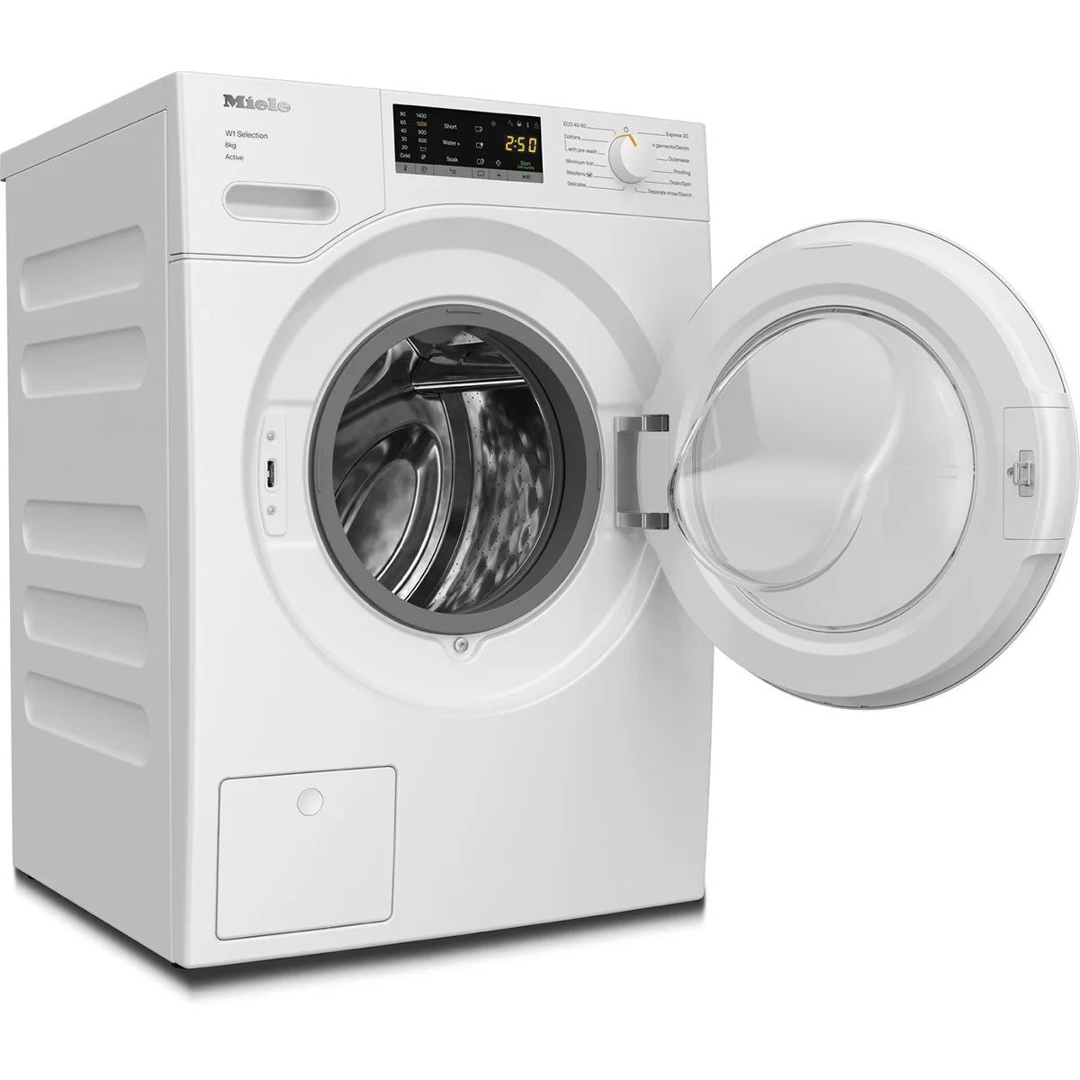 Miele WSA123 WCS, 8kg Washing Machine, A Rated in White, view 2